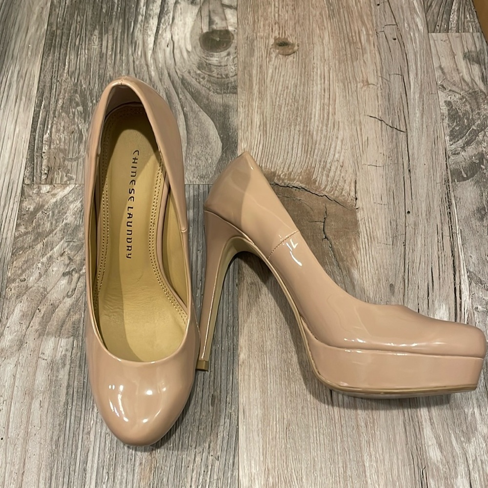 Chinese Laundry Nude Patent Heels